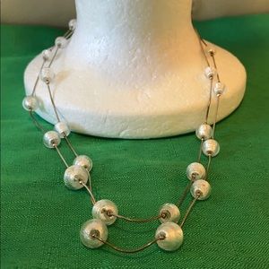 Sterling silver & grey layered necklace